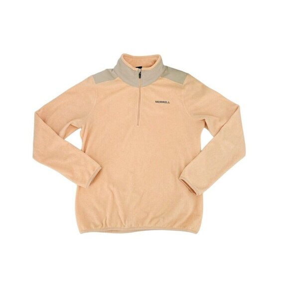 Merrell Womens Terrain Fleece 1/4 Zip Fleece Pullover Size Small Top Peach Gray - Picture 6 of 16